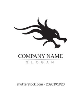 Dragon vector icon illustration design logo template
