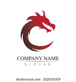 Dragon vector icon illustration design logo template