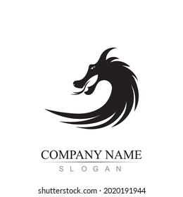Dragon vector icon illustration design logo template