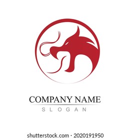 Dragon vector icon illustration design logo template