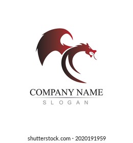 Dragon vector icon illustration design logo template