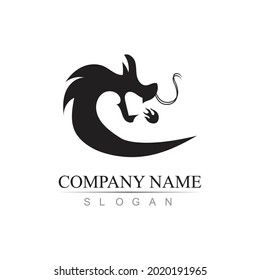 Dragon vector icon illustration design logo template