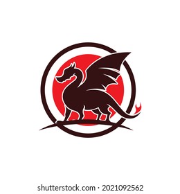 Dragon vector icon illustration design logo template