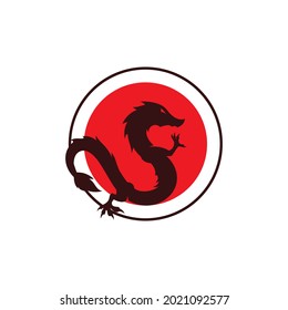 Dragon vector icon illustration design logo template