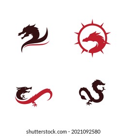 Dragon vector icon illustration design logo template