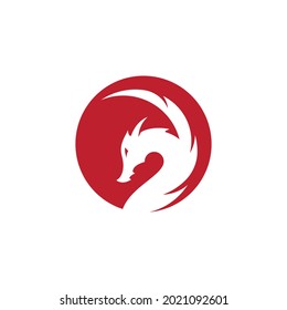 Dragon vector icon illustration design logo template