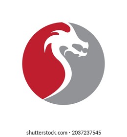 Plantilla de logotipo de diseño de ilustración de icono del vector Dragon
