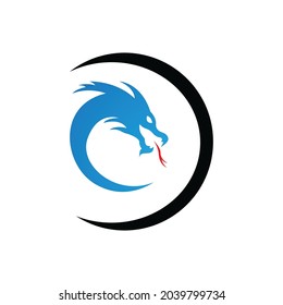 Dragon vector icon illustration design logo template