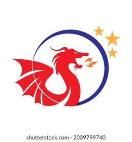 Dragon vector icon illustration design logo template