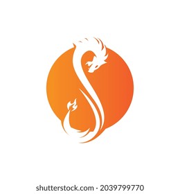Dragon vector icon illustration design logo template