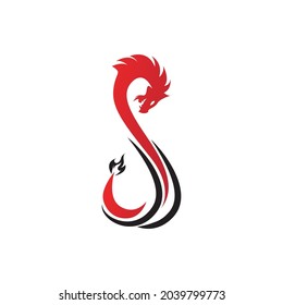 Dragon vector icon illustration design logo template