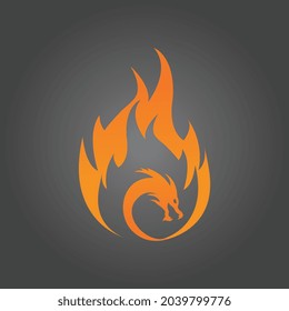 Plantilla de logotipo de diseño de ilustración de icono del vector Dragon