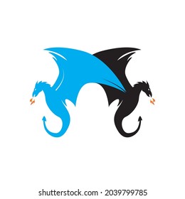 Dragon vector icon illustration design logo template