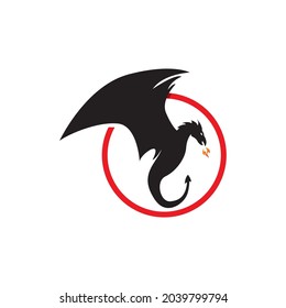 Dragon vector icon illustration design logo template