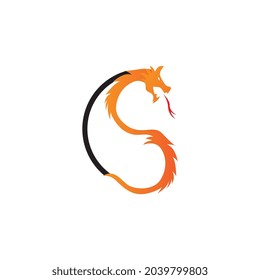 Dragon vector icon illustration design logo template