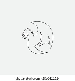 Dragon vector icon illustration design logo template