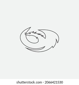 Dragon vector icon illustration design logo template