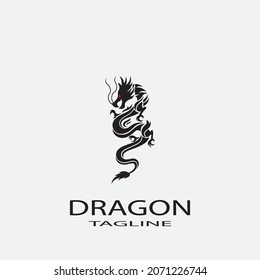 Dragon vector icon illustration design logo template