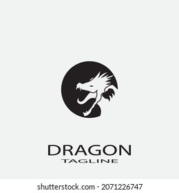 Dragon vector icon illustration design logo template