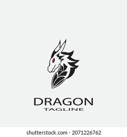 Dragon vector icon illustration design logo template