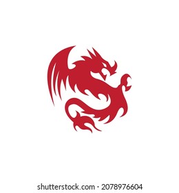 Dragon vector icon illustration design logo template