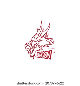 Dragon vector icon illustration design logo template
