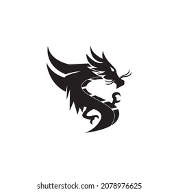 Plantilla de logotipo de diseño de ilustración de icono del vector Dragon