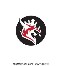 Dragon vector icon illustration design logo template