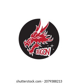 Dragon vector icon illustration design logo template
