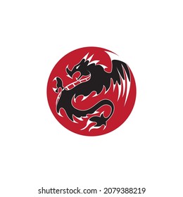Dragon vector icon illustration design logo template