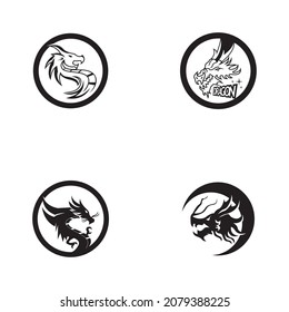 Dragon vector icon illustration design logo template