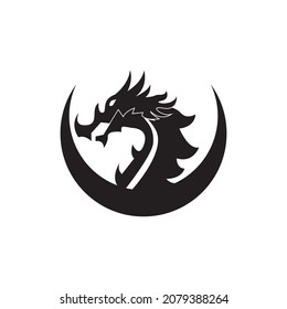 Dragon vector icon illustration design logo template