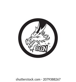Dragon vector icon illustration design logo template