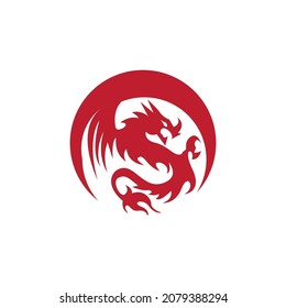 Dragon vector icon illustration design logo template