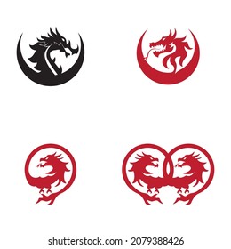 Dragon vector icon illustration design logo template