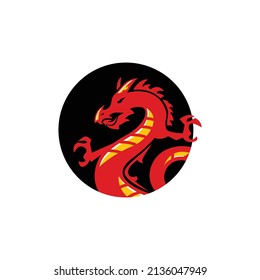 Dragon vector icon illustration design logo template concept