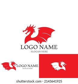 Dragon vector icon illustration design logo template