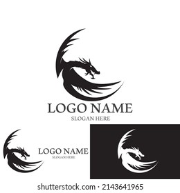 Dragon vector icon illustration design logo template