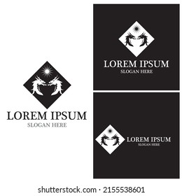 Plantilla de logotipo de diseño de ilustración de icono del vector Dragon