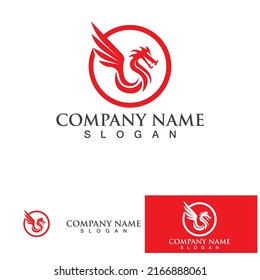 Dragon vector icon illustration design logo template