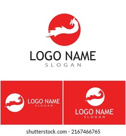 Dragon vector icon illustration design logo template