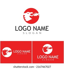 Dragon vector icon illustration design logo template