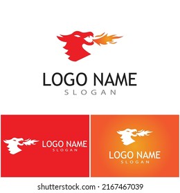 Dragon vector icon illustration design logo template
