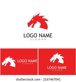 Dragon vector icon illustration design logo template