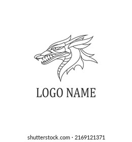 Dragon vector icon illustration design logo template
