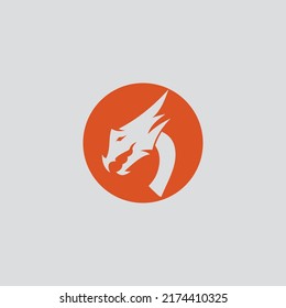 Plantilla de logotipo de diseño de ilustración de icono del vector Dragon