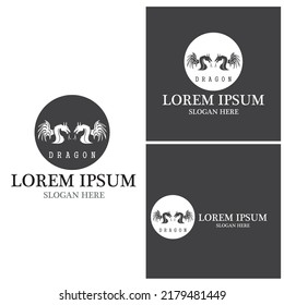 Dragon vector icon illustration design logo template