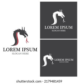 Dragon vector icon illustration design logo template