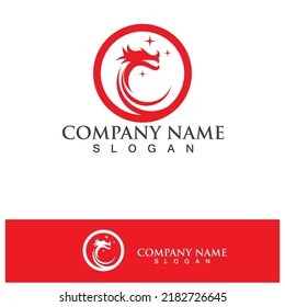 Dragon vector icon illustration design logo template