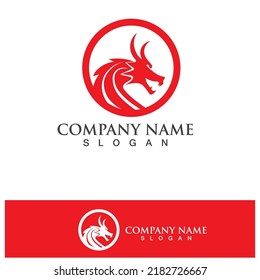 Dragon vector icon illustration design logo template